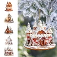 thumbnail image 1 of Adorno Navideño Colgante de Casita de Acrílico | Tema de Paisaje Invernal Nevado | Varios Diseños de Casitas | Ligero | 8 Cm | Incluye Caja de Regalo, 1 of 6