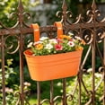 thumbnail image 4 of Railing Planters Outdoor, Metal Hanging Flower Bucket, Indoor Patio Fence Planter Box Balcony Garden Wall Decor Rail Deck Decorative, 4 of 6