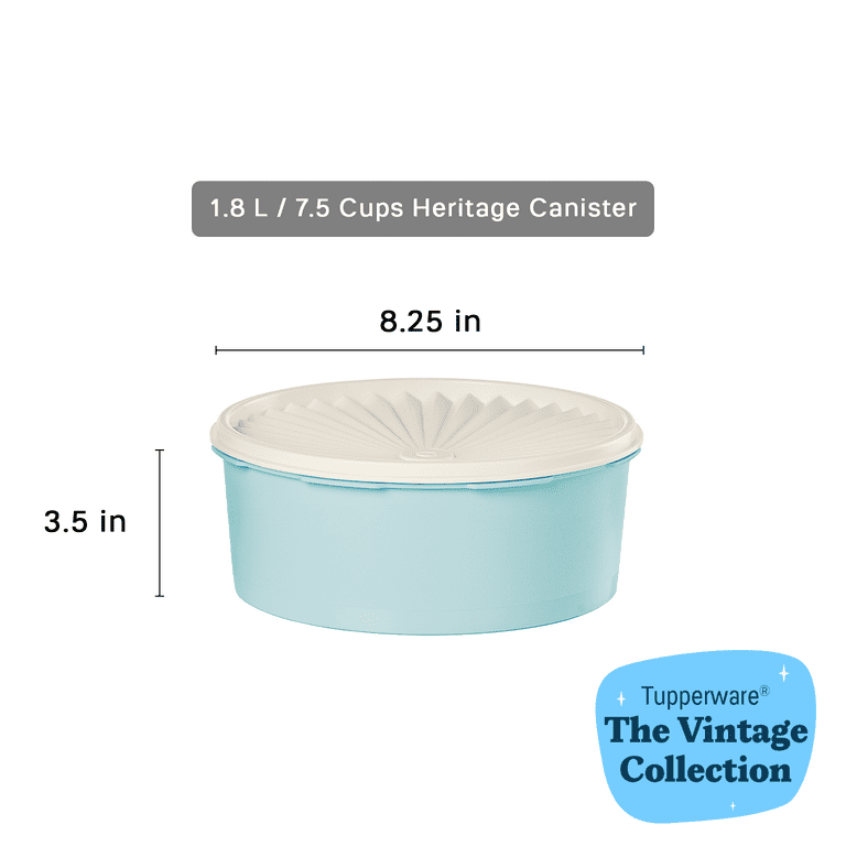Tupperware Heritage Plastic 7.5-Cup Food Storage Canister with Lid