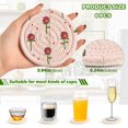thumbnail image 3 of Haosy Set of 6 Drink Woven Coaster with Holder Heat Resistant Non-Slip Bar Coasters 4 Inches Rose Flower, 3 of 7