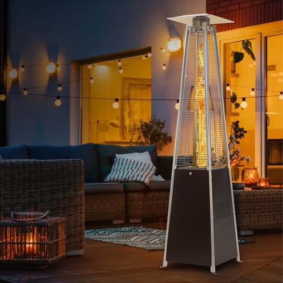 FOOWIN Patio Heater, 48000 BTU Outdoor Pyramid Patio Heater for Outdoor Use, Bronze