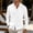 White, variant on COSFO Casual Mens Button Down Shirt Cotton Linen Long Sleeve Shirts Lightweight with Pockets Solid Classic Fit Collared Mens Shirts