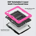 thumbnail image 3 of For iPad Air 13 inch Case (2025 M3/2024 M2), 360 Rotating Shockproof Cover with Stand, Screen Protector, Shoulder Strap, Rose, 3 of 7