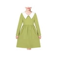 thumbnail image 1 of Vestido para Niñas Verde Blanco Cuello Diario Uniforme Escolar Cómodo Algodón Casual 8 Años, 1 of 7