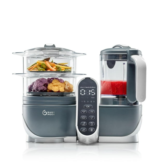 Procesador de Alimentos Babymoov Gris 6 en 1 con Vaporizador y Licuadora para Bebés