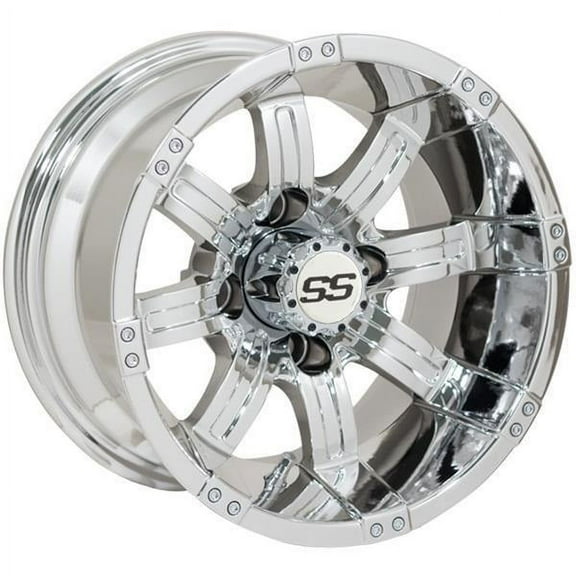 GTW Tempest 14x7 Golf Cart Wheel - Chrome (4/4) 3 4 [19-141]