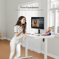 thumbnail image 4 of INNOVAR Glass Standing Desk with Drawers, 48×24 Inch Adjustable Stand Up Desk, Quick Install Home Office Computer with USB Ports, White, 4 of 11