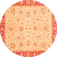 thumbnail image 1 of Ahgly Company Indoor Round Abstract Orange Modern Area Rugs, 5' Round, 1 of 4