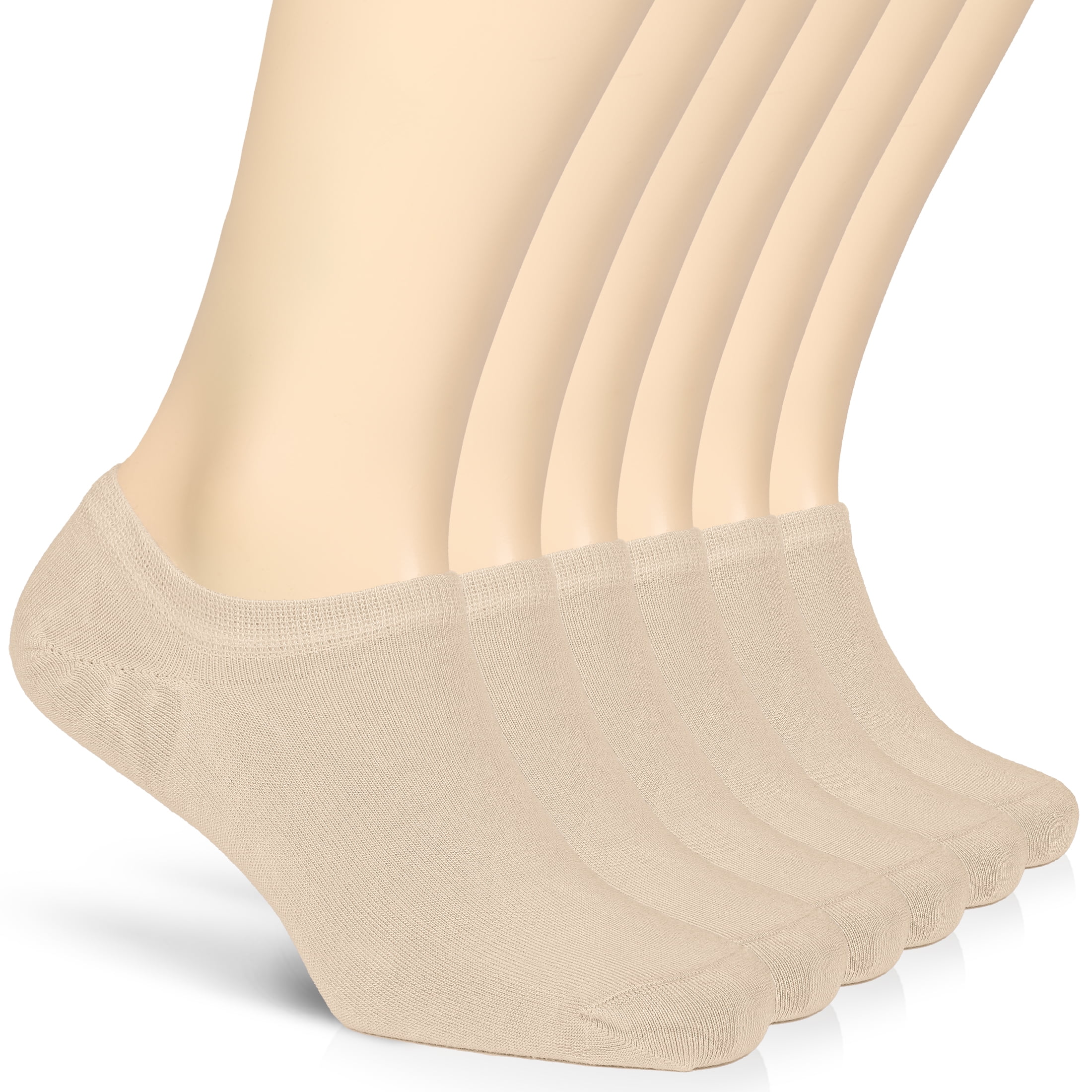 HUGH UGOLI Women Bamboo No Show Socks Non Slip Invisible Liner Socks