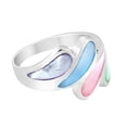 thumbnail image 4 of AeraVida Unique Water Drop Multicolored Pearl Silver Ring for Women Anniversary Jewelry Gift Size-7, 4 of 5