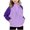 Purple, variant on Hooded Jacket for Kids Long Sleeve Color Barrier Fleece Thick Warm Pullover Sizes 100-160