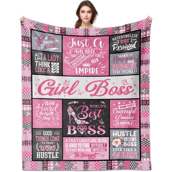 Boss Lady Gifts For Women, Gifts For Female Boss Blankets 60"x50", Boss Day Gifts, Boss Appreciation Gifts For Women, Boss Birthday Gifts For Women, Going Away Gift for Boss, Boss Gifts For Christmas