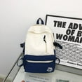 thumbnail image 1 of Nylon Waterproof Women Backpack Contrast Color Travel Backpack Trend Design Storage Backpacks Large Capacity Boobags Sac à dos scolaire, 1 of 7