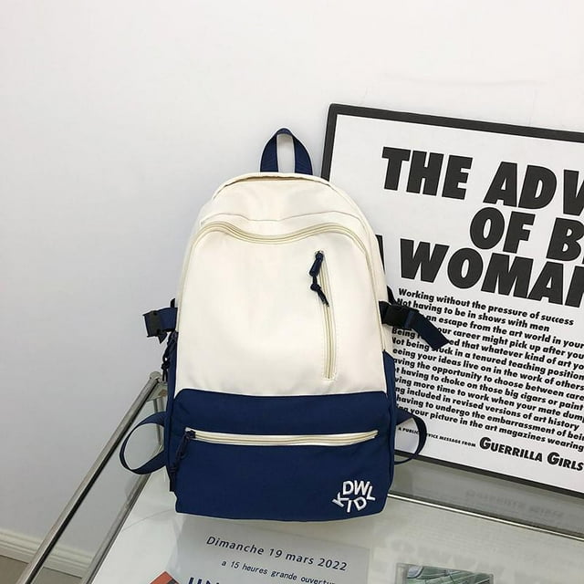 Nylon Waterproof Women Backpack Contrast Color Travel Backpack Trend Design Storage Backpacks Large Capacity Boobags Sac à dos scolaire