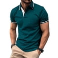 thumbnail image 2 of BVOFAR Casual Golf Shirts for Men Big and Tall Short Sleeve Polos Moisture Wicking Performance T-Shirt Classic Fit Work Tops with Pockets Green XXL, 2 of 6