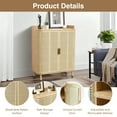 thumbnail image 5 of YOCWO Rattan Shoe Storage Cabinet with Doors, Shoe Closet with Iron Rattan Curved Surface, Beige, 5 of 8
