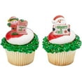 thumbnail image 2 of Oasis Supply Christmas Cupcake Toppers, Winter Holiday Party Cake Decorations, 24 Count (Santa and Elf Rings), 2 of 2
