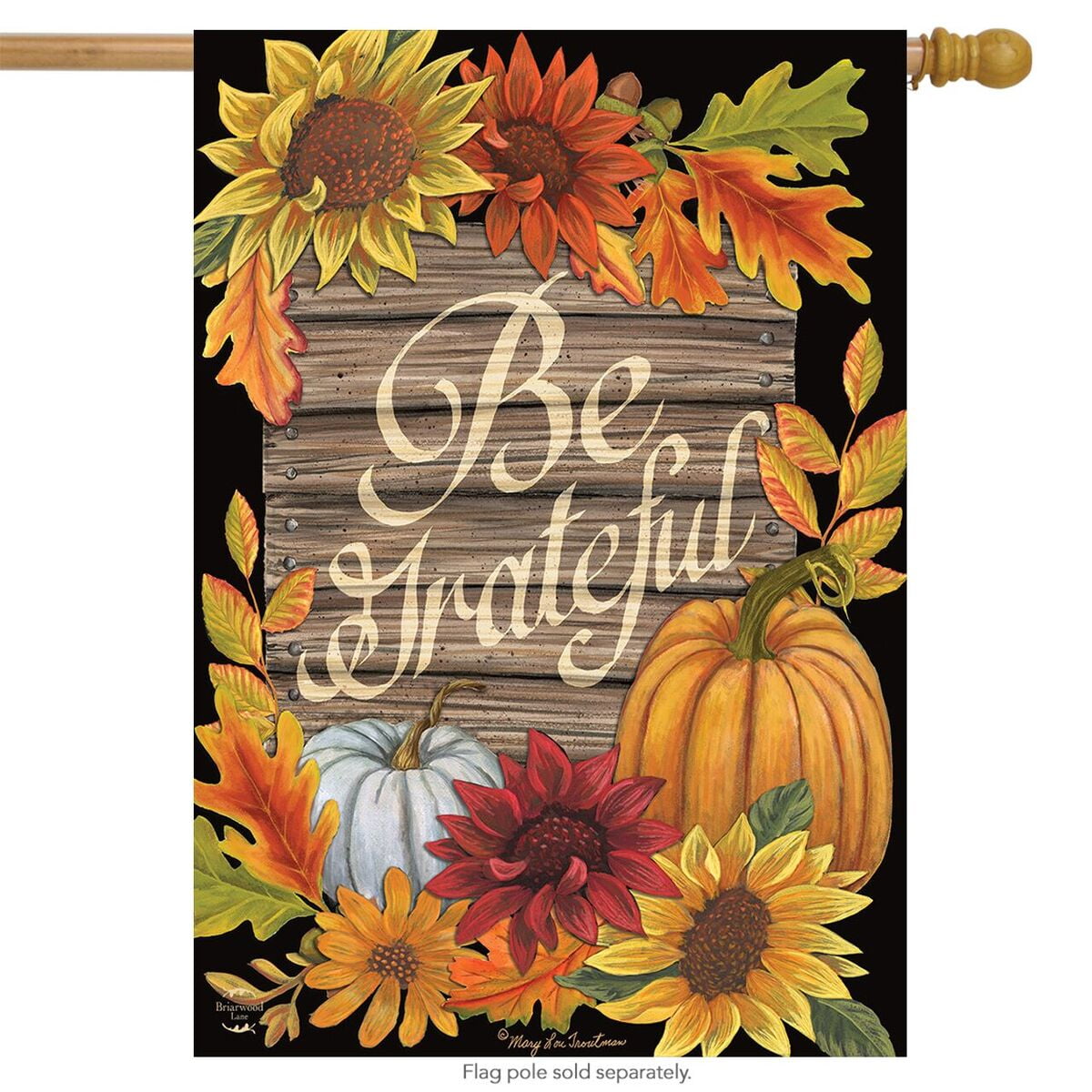 Welcome Fall Sunflowers House Flag Autumn Floral 28" x 40" Briarwood Lane 
