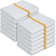 thumbnail image 1 of Canadian Linen White Bar Mops Golden Stripe, 12 Pack, Lightweight Soft Absorbent Cotton Quick Dry Reusable Dish Cloth for Home Kitchen Office Spa Sports, 1 of 8