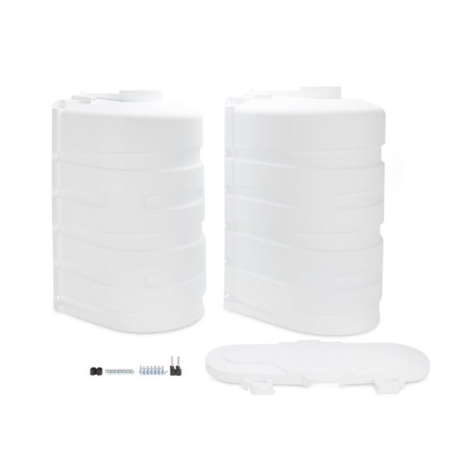 Camco Propane Tank Cover 50513 For Dual 30 Pound Tanks While Mounted; Protection From Flying Debris and UV Rays; White; Polymer