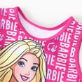 thumbnail image 5 of Barbie Girls Swimsuit Set Holographic Barbie Letter Print Graphic Ruffle Peplum Tankini Top Swim Bottoms 2 Piece Tankini Swimwear Sizes 6-7Y, 5 of 10