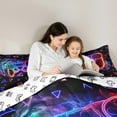 thumbnail image 5 of Castle Fairy Abstract Gamer Bedding Comforter Set 2pcs for Female Men,Gradient Ombre Gamepads Twin Comforter Sets Microfiber,Video Game Breathable Bedding Set,Breathable Home Decor,Reversible, 5 of 8