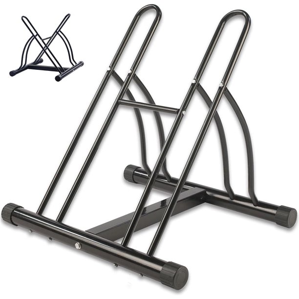 2 en 1 Soporte para Aparcar Bicicletas, Portabicicletas de Suelo, Portabicicletas de Exterior, Soporte de Almacenamiento para Bicicletas de Cochera para Interiores, Aparcamiento para Bicicletas