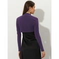 thumbnail image 3 of Elegante bolero de manga larga de color sólido para mujer Púrpura S, 3 of 5