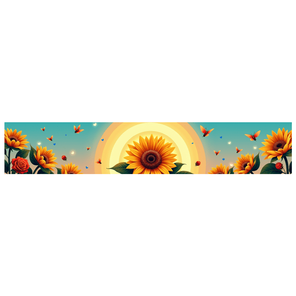 Sunflower Garden Backdrop Banner with Bright Sunlight for Weddings Parties Picnics Photoshoots Events Decor Outdoor Background Vibrant Summer Display
