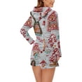 thumbnail image 7 of Ecqkame Women's Christmas Pajamas Printed Hooded Ear Plush Zip Up Long Sleeve Short Romper Warm One Piece Home Sleep Jumpsuit Multicolor L, 7 of 7