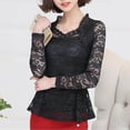 thumbnail image 5 of OKBOP Womens Thermal Tops Long Sleeve,Casual Long Sleeve Lace Shirt Crocheted Elegant Lace Fall Blouses Women Shirts, 5 of 9