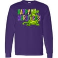 thumbnail image 3 of Inktastic Happy Mardi Gras Cute Alligator with Beads Long Sleeve T-Shirt, 3 of 5
