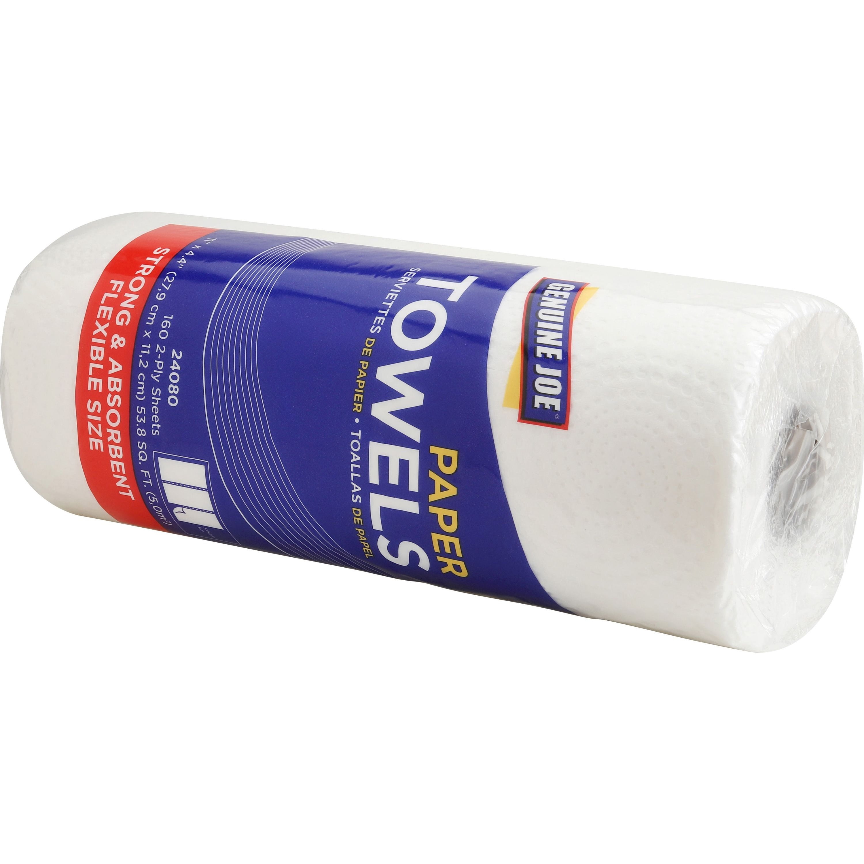 Genuine Joe Paper Towels - 2 Ply - 11" X 4.40" - 160 Sheets/roll - White - Flexible, Perforated, Absorbent, Soft - For Kitchen, Multipurpose - 30 / Carton
