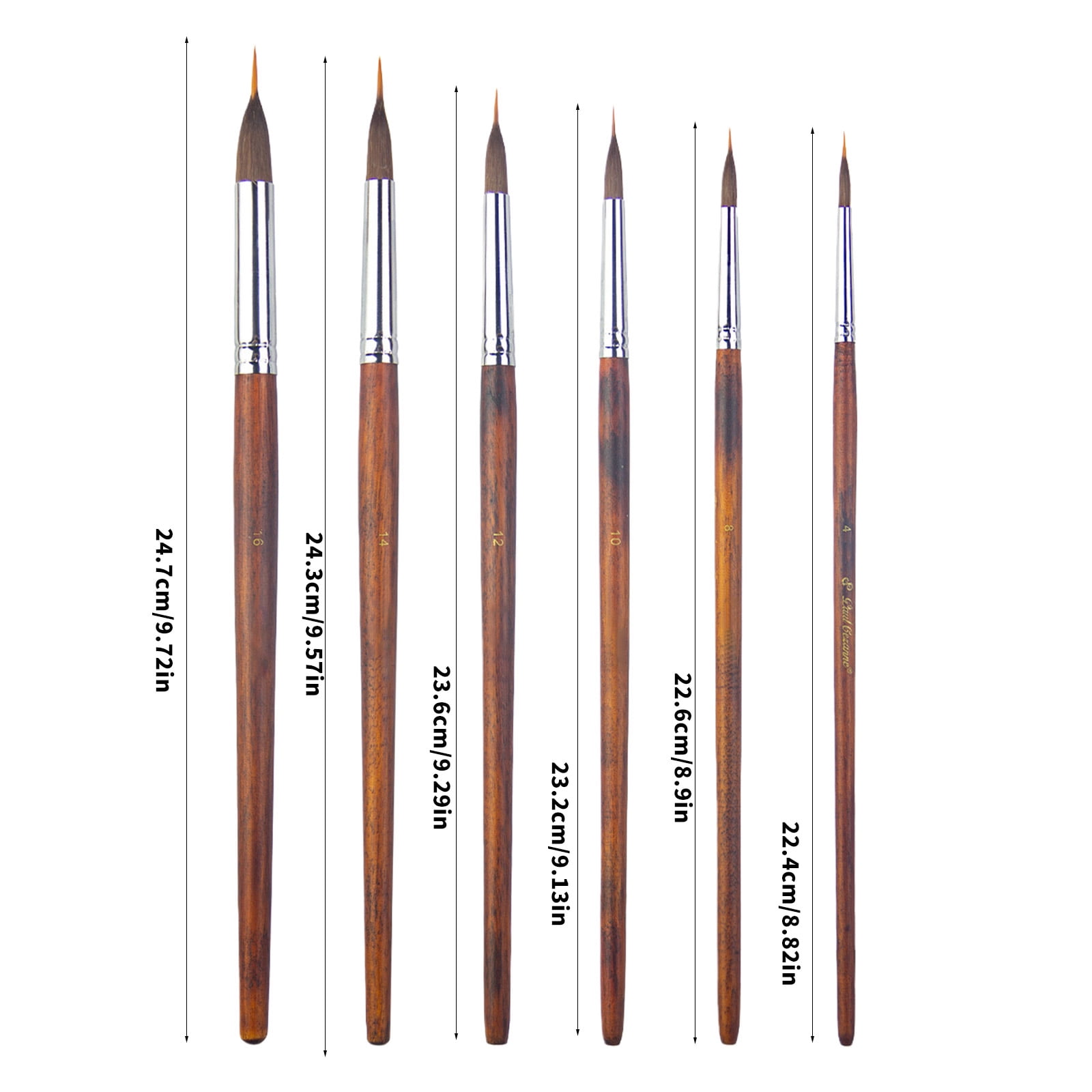 Multipurpose Detail Paint Brush Wooden Handle Miniature Brush for Watercolor Acrylic Gouache Oil and Face Painting