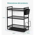 thumbnail image 2 of Escurridor De Platos De 3 Niveles Con Bandejas De Extraíbles Negro, 2 of 4