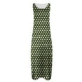 thumbnail image 4 of SMihono Fashion Women's Ploka Dots Flowy Maxi Dress with Pockets, Elegant 2025 Summer Loose Crew Neck Sleeveless A-Line Swing Dresses Army Green XL, 4 of 5
