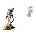 thumbnail image 1 of Estatua de la dama,Estatua de dama tribal africana,artesanías de cafetería hechas a mano,Figura de dama en traje de baño,Figura de dama en traje de baño para decoración de mesa,Escultura, 1 of 8