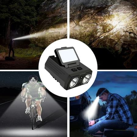 XMZHOU New Multifunctional Induction Headlamp USB Rechargeable, Clip On Cap, Suitable For Camping&Hiking, Overnight Battery Life, 6-Level Adjustable Ultra-Bright Dual-Beam Bicycle Light