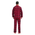 thumbnail image 3 of Apparonia Mens Pajamas Set Cotton Notched Collar Pajamas for Men Long Sleeve Mens Sleepwear with Pockets & Front Fly Christmas Red Plaid XL, 3 of 7
