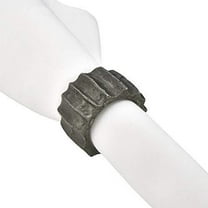 Fennco Styles Contemporary Ribbed Design Metal Napkin Rings, Set of 4 - Aluminum Napkin Holders for Home, Dining Room, Banquet, Family Gathering, Holiday and Special Occasion