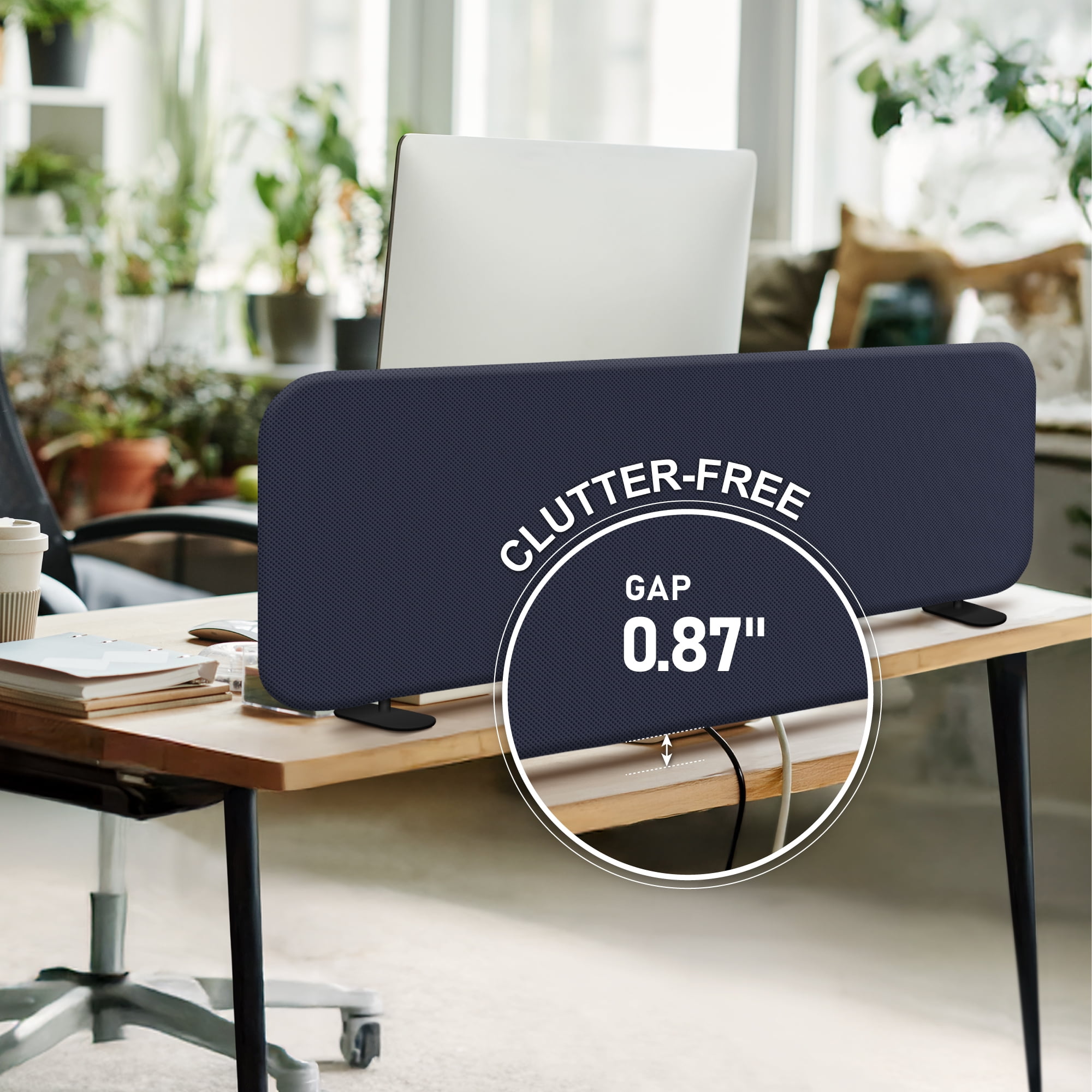 DECOLAB Freestanding Desk Divider, Portable Desk Privacy Panel Shield for Office, Student, Classroom, 48"x18", Cobalt