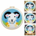 thumbnail image 2 of Handmade Animal Embroidery Kit–Punch Needle Embroidery Diy Craft Set for Beginners Includes Yarn Hoop Needle & Pattern (Sheep & Horse Designs) Fun & Relaxing Handicraft, 2 of 5