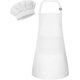 thumbnail image 1 of Kids Apron and Chef Hat Set Children Apron Adjustable with 2 Pockets Children Chef Painting for Cooking Baking White, 1 of 4