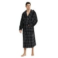 U2SKIIN Mens Fleece Robe with Hood, Soft Bathrobe Plush Robes for Men