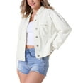 thumbnail image 4 of INSPIRE CHIC Women's Jean Jacket Button Down Pockets Oversized Denim Jacket, 4 of 6