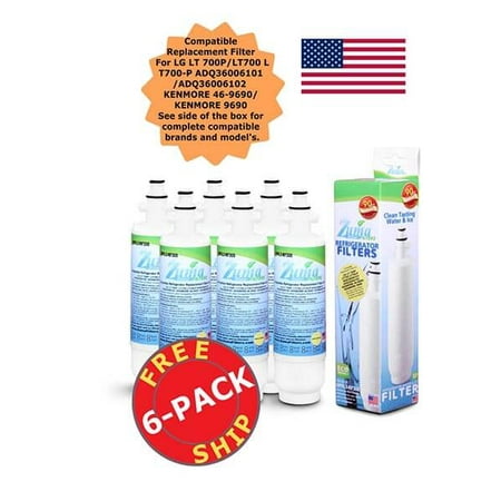 

Zuma Filters™ Brand Refrigerator Water and Ice Filter compatible with LG® ADQ36006101 (6 Pack) OPFL3-RF300