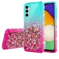 thumbnail image 5 of Samsung Galaxy A13 5G Case Liquid Quicksand Glitter Cute Phone Case Clear Bling Diamond Shock Protective Cover for Girls Women - Hot Pink/Purple, 5 of 5