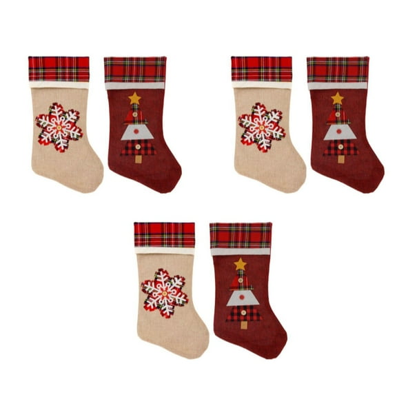 Set of 6 Pack Christmas House Woodsy-Plaid Stockings