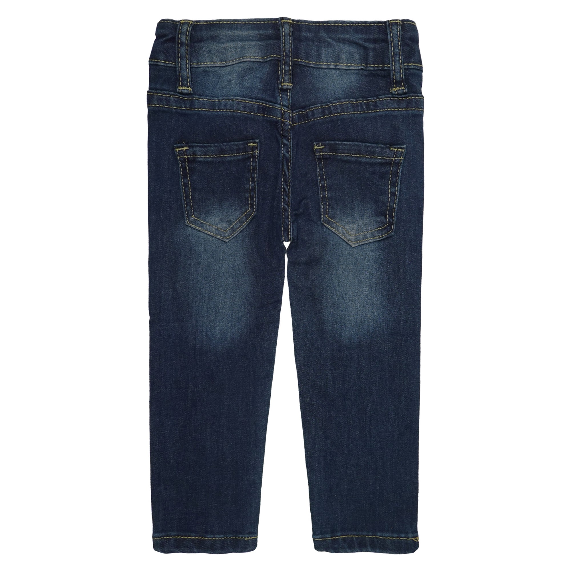 KIDSCOOL SPACE Little Girls Jeans Ripped Color Stars Embroidered Strechy Denim Soft Slim Pants Deep Blue 4 5 Years Walmart