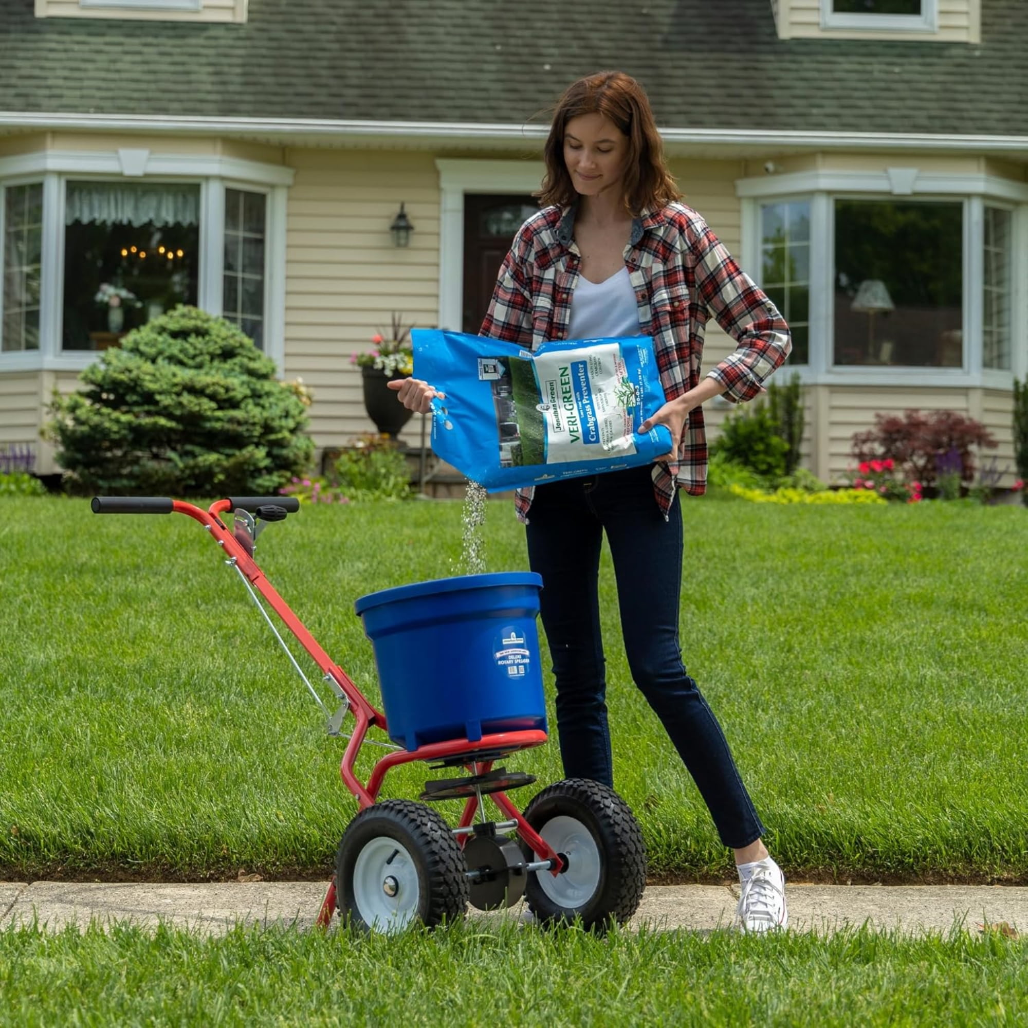 Jonathan Green 16000 Veri-Green Crabgrass Preventer Plus Fertilizer - 20-0-3 Lawn Fertilizer & Crabgrass Killer 5,000 Sq. Ft.